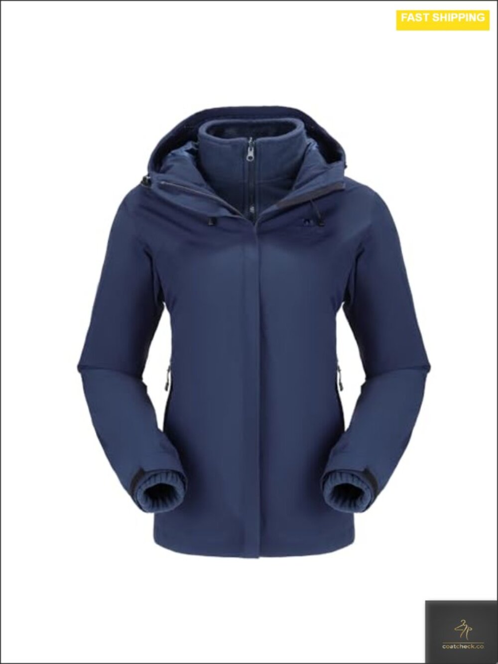 Women's 3-in-1 Ski Jacket Waterproof Windproof Winter Coat with Fleece Inner